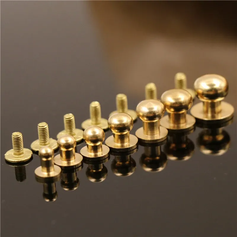 Messing Sam Brown Knöpfe 7x4x8mm bis 12x10x12mm 10 Stück