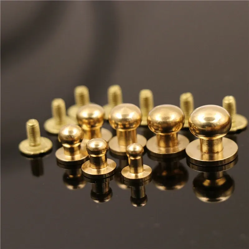 Messing Sam Brown Knöpfe 7x4x8mm bis 12x10x12mm 10 Stück