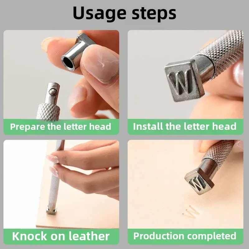 Metall Alphabet Zahlen Leder Stempel Hand Gravur Tool Kit