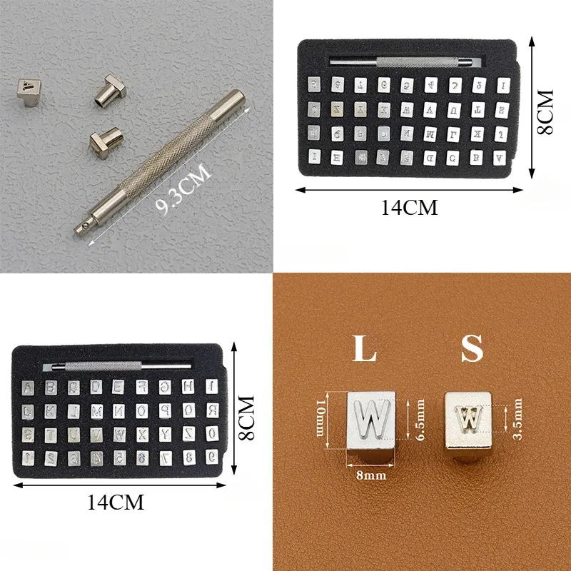 Metall Alphabet Zahlen Leder Stempel Hand Gravur Tool Kit