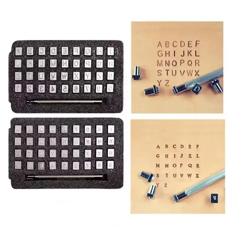 Metall Alphabet Zahlen Leder Stempel Hand Gravur Tool Kit