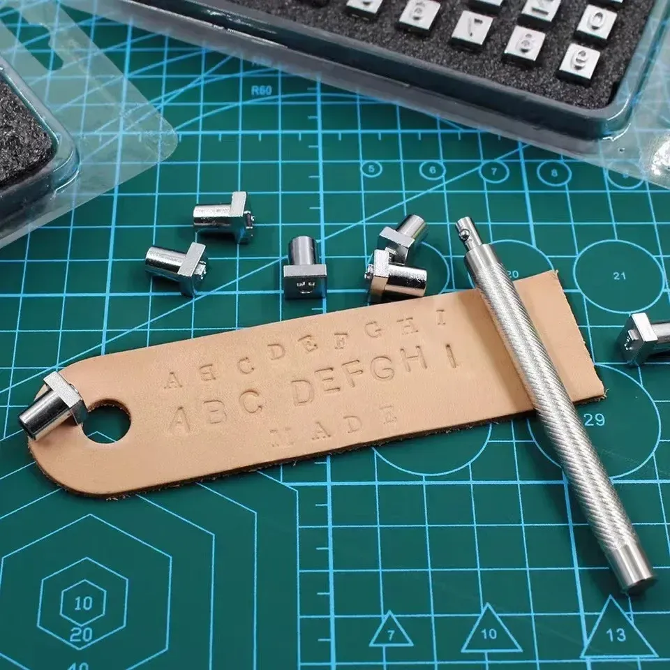 Metall Alphabet Zahlen Leder Stempel Hand Gravur Tool Kit