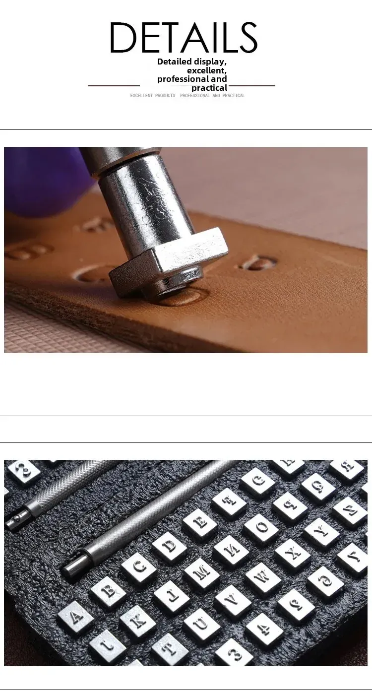 Metall Alphabet Zahlen Leder Stempel Hand Gravur Tool Kit