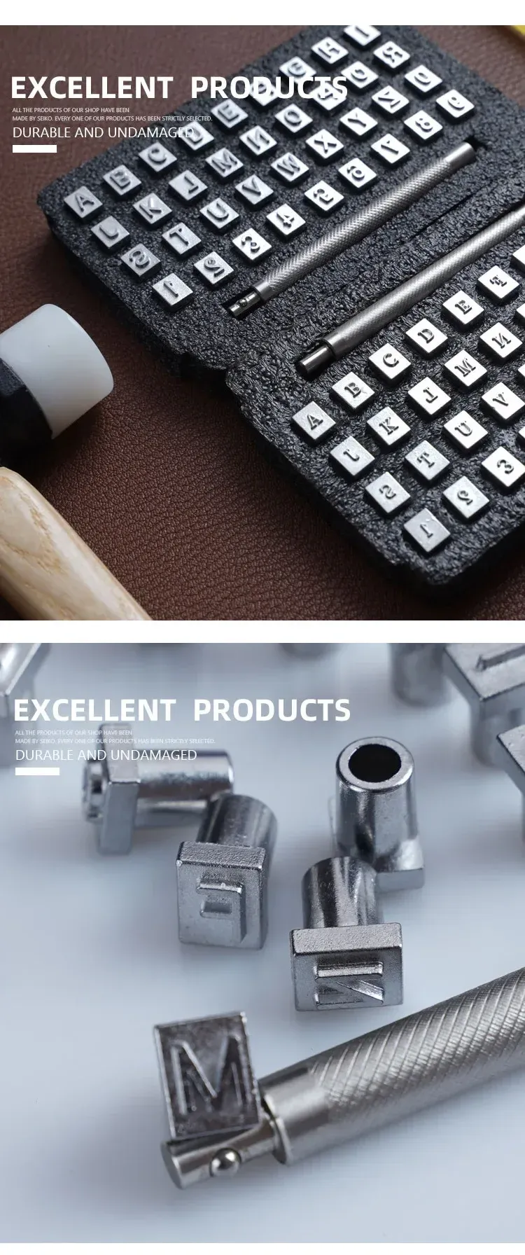 Metall Alphabet Zahlen Leder Stempel Hand Gravur Tool Kit