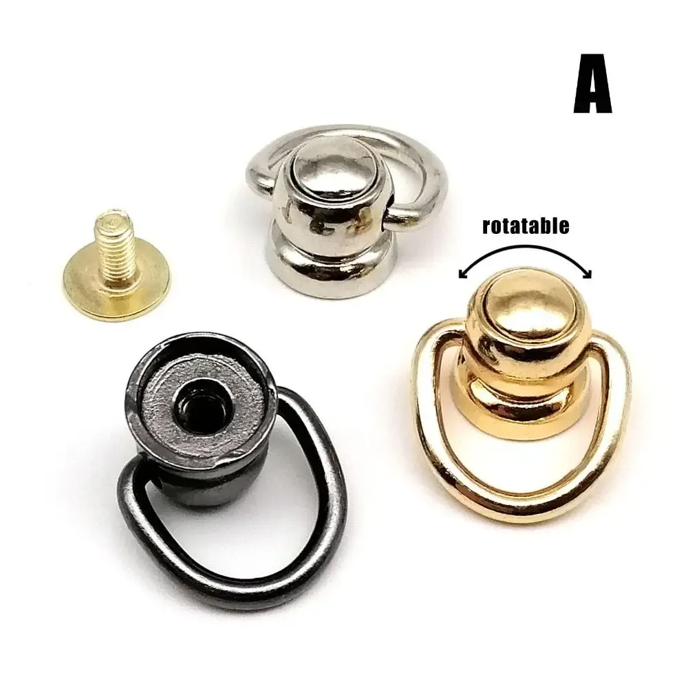 Metall Ball Nagel Schraube Niet mit O-Ring für Ledertaschen 10 Stück