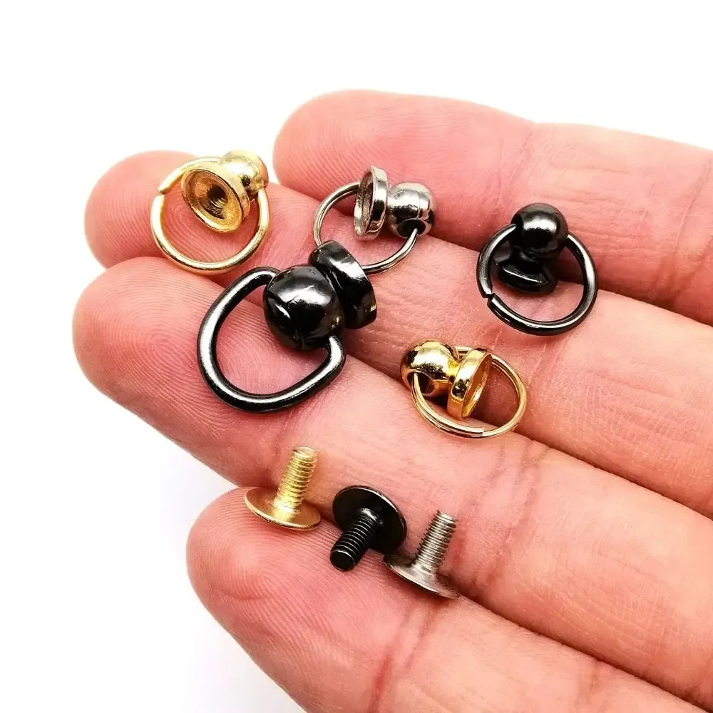 Metall Ball Nagel Schraube Niet mit O-Ring für Ledertaschen 10 Stück
