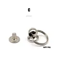Metall Ball Nagel Schraube Niet mit O-Ring für Ledertaschen 10 Stück – Farbe silver-C