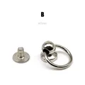 Metall Ball Nagel Schraube Niet mit O-Ring für Ledertaschen 10 Stück – Farbe silver-B