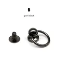 Metall Ball Nagel Schraube Niet mit O-Ring für Ledertaschen 10 Stück – Farbe black-B
