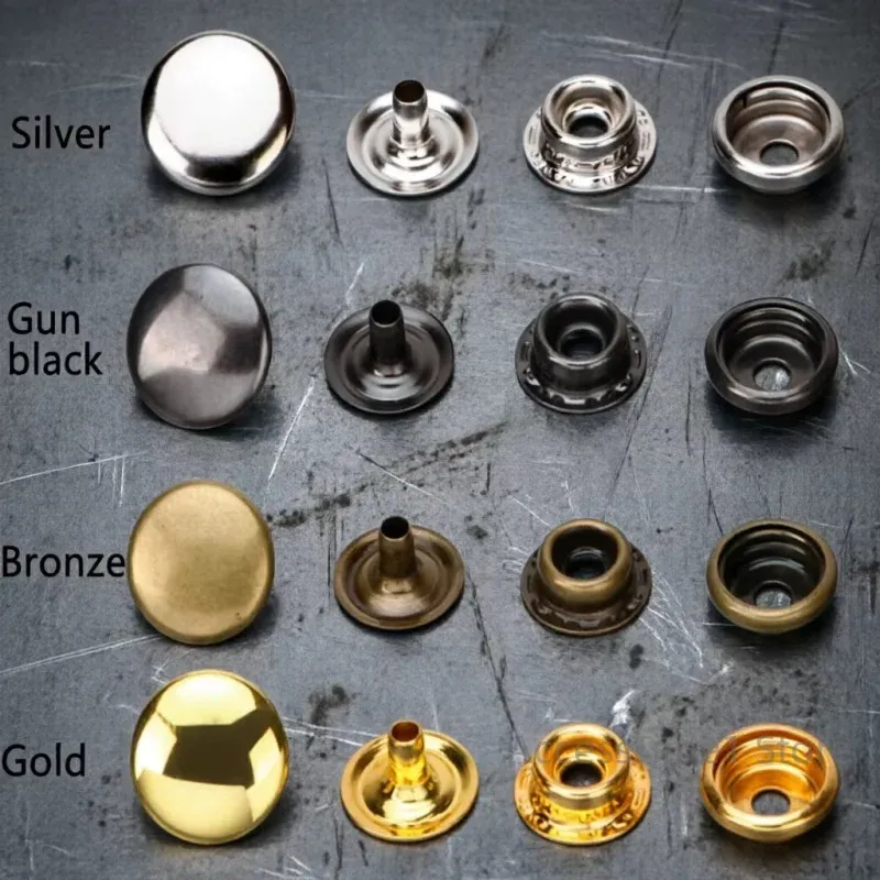 Metall Druckknöpfe 10 bis 20 mm für Leder Taschen Jacken Kleidung