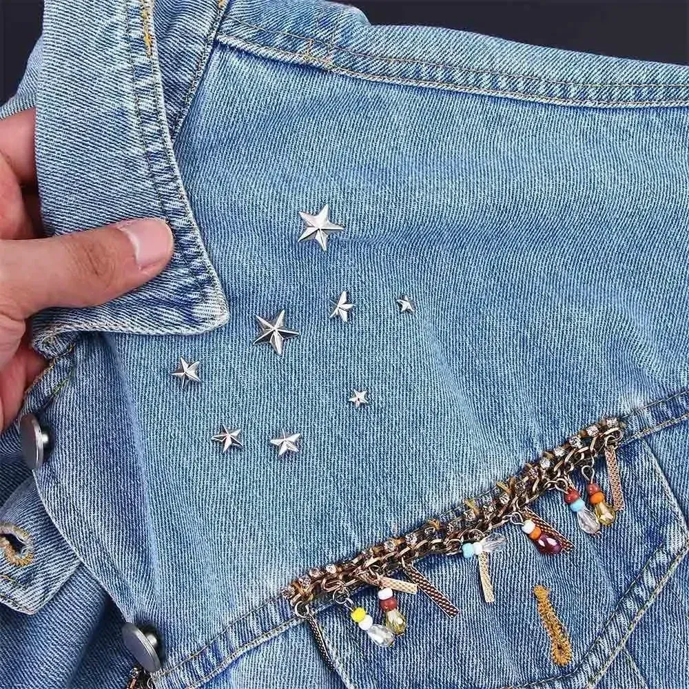 Metall Stern Nieten 7mm bis 20mm für Kleidung und Taschen 10 bis 200 Stück