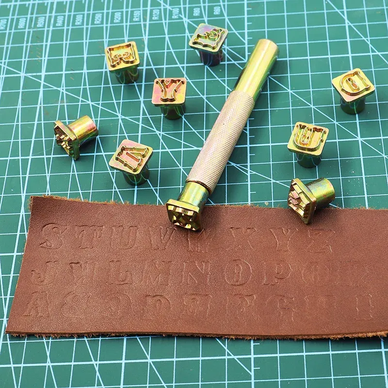 Metallbuchstaben A-Z Leder Prägewerkzeug Set DIY Lederprägung