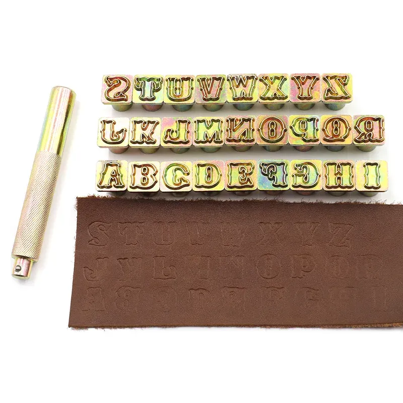 Metallbuchstaben A-Z Leder Prägewerkzeug Set DIY Lederprägung