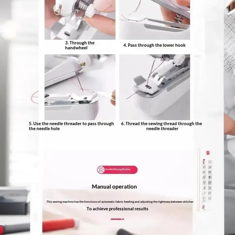 Mini Handnähmaschine Akku für Kleidung Leder DIY