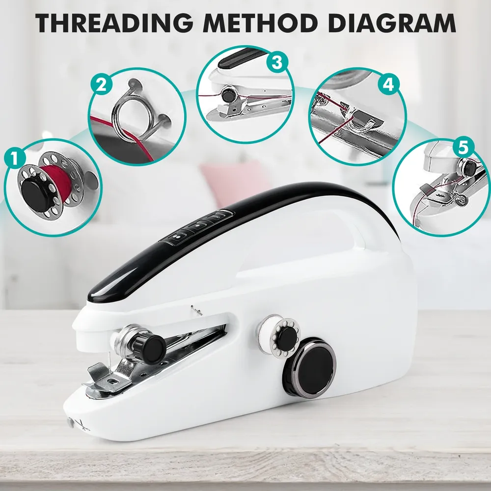 Mini Handnähmaschine tragbar elektrisch mit Zubehör