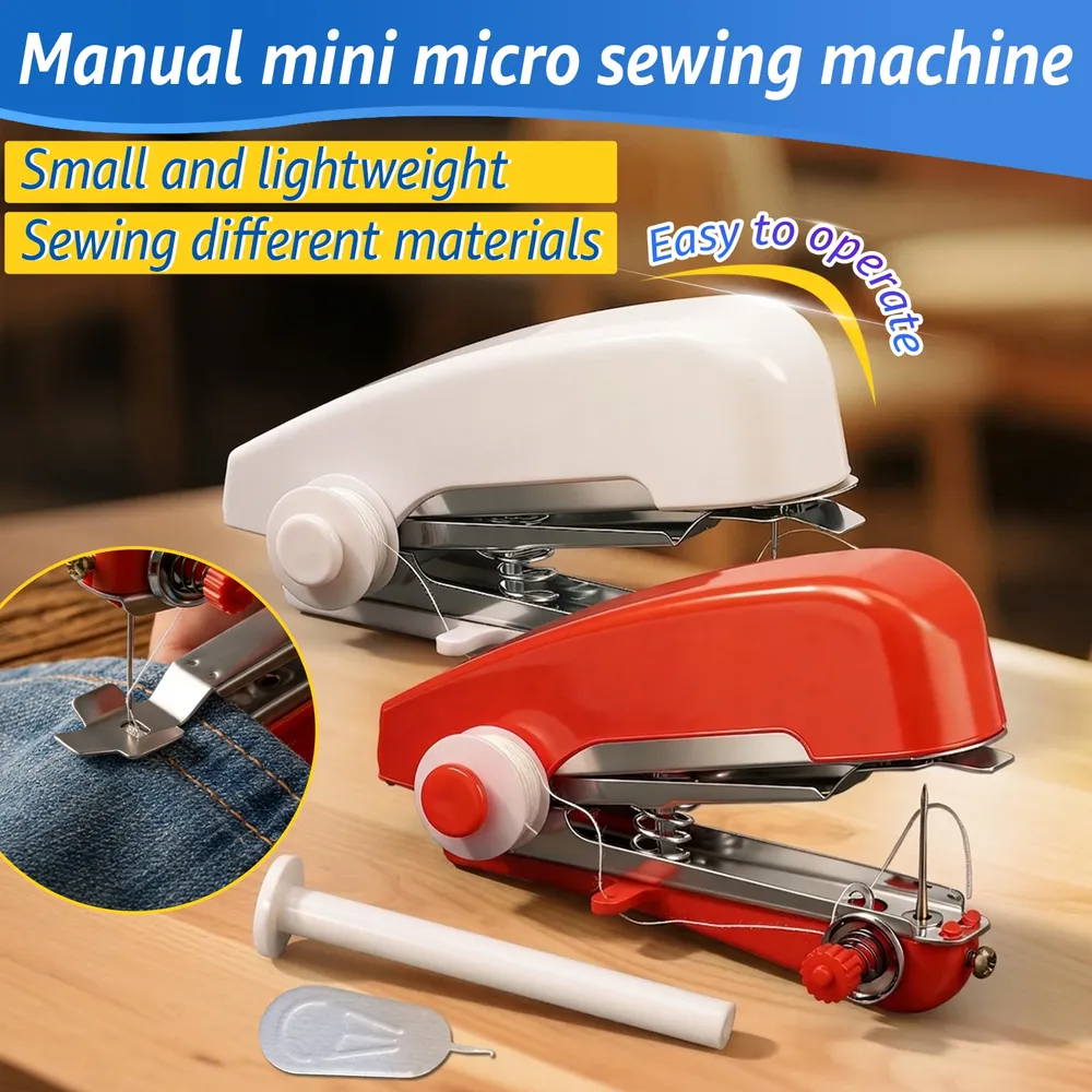 Mini Handnähmaschine tragbar manuell für Stoff Kleidung Leder