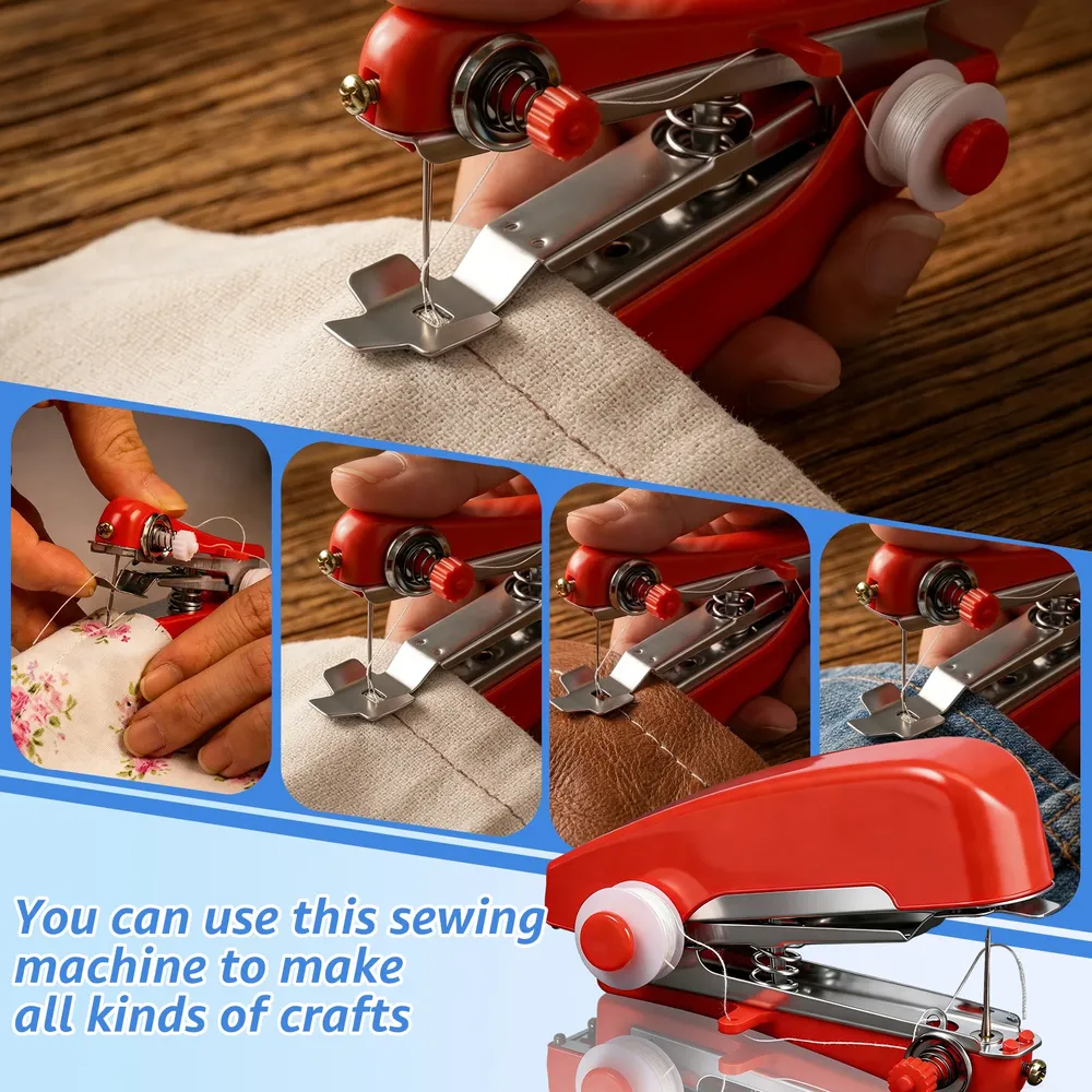 Mini Handnähmaschine tragbar manuell für Stoff Kleidung Leder