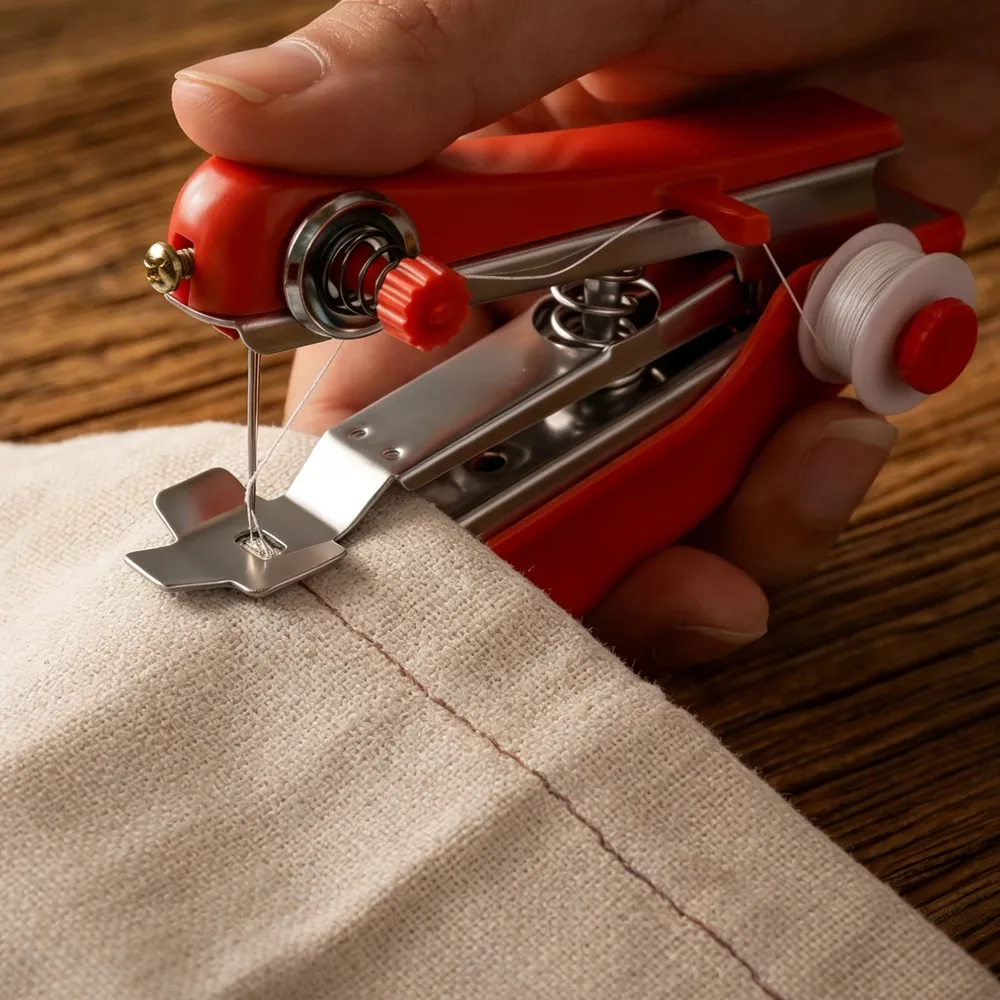 Mini Handnähmaschine tragbar manuell für Stoff Kleidung Leder
