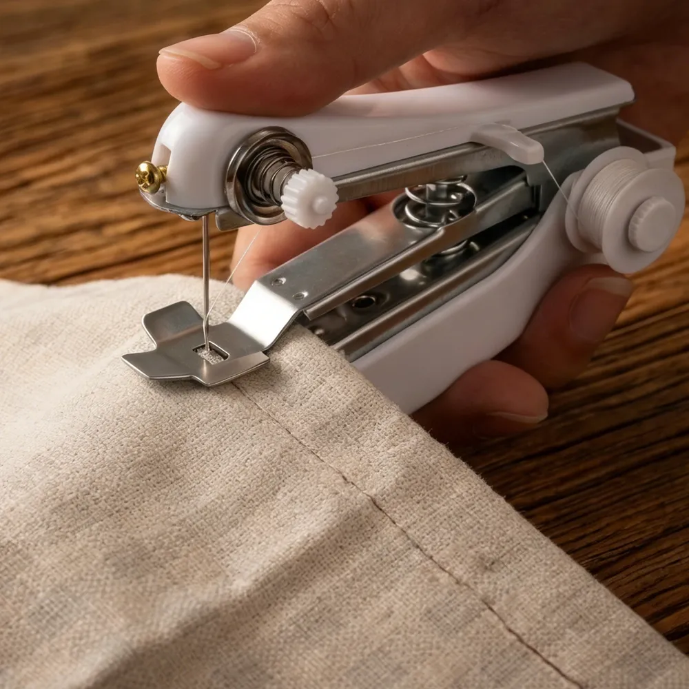Mini Handnähmaschine tragbar manuell für Stoff Kleidung Leder