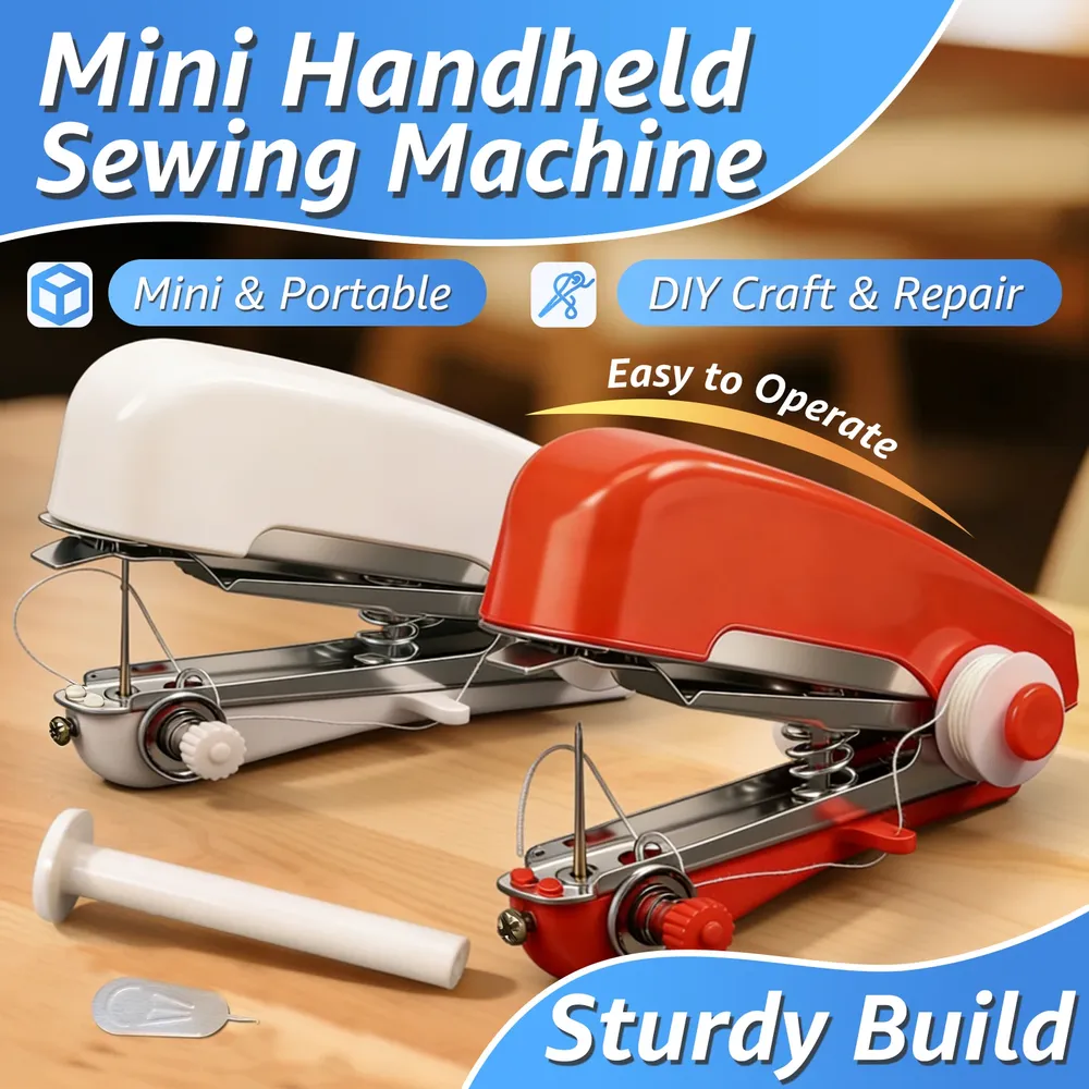 Mini Handnähmaschine tragbar manuell für Stoff Kleidung Leder