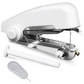 Mini Handnähmaschine tragbar manuell für Stoff Kleidung Leder – Farbe White