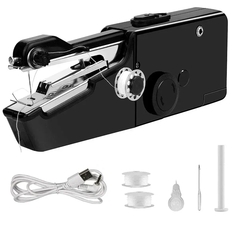 Mini Handnähmaschine USB Akku für Jeans Vorhänge Leder