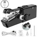 Mini Handnähmaschine USB Akku für Jeans Vorhänge Leder – Color schwarz