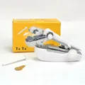 Mini Nähmaschine manuell kabellos tragbar für Leder DIY – Farbe WEISS