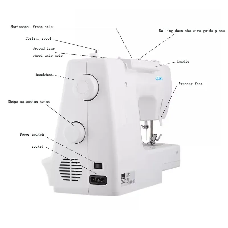 Nähmaschine 60W 8 Stiche Metallrahmen Doppelnadel multifunktional