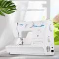 Nähmaschine 60W 8 Stiche Metallrahmen Doppelnadel multifunktional – Farbe WEISS
