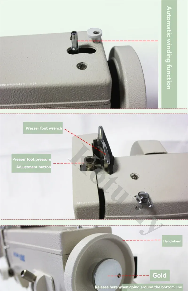 Nähmaschine elektrisch 9 Zoll Arm Zickzack für dicke Stoffe