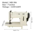 Nähmaschine kompakt 7 Zoll Metallgehäuse Zickzack für Leder – 1