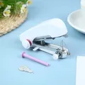 Nähmaschine manuell tragbar Mini kabellos für Leder Handwerk – Farbe White-1set