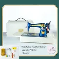 Nähmaschine Retro elektrisch mit Fußpedal für dicke Stoffe – Farbe blue