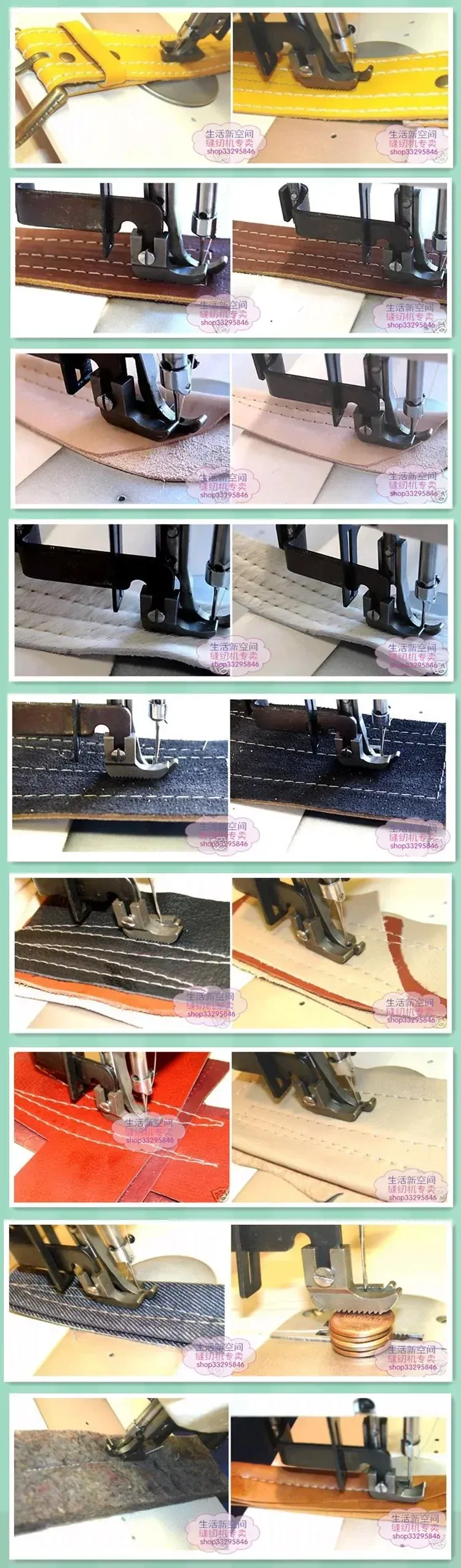 Nähmaschine Zickzack für Leder und dünne Materialien 7 bis 9 Zoll