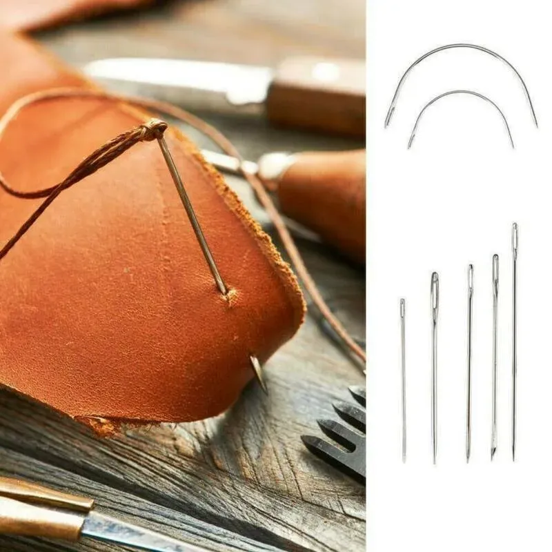 Nähnadel Set Leder mit Faden und Fingerhut
