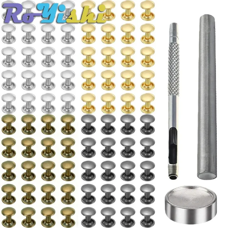 Nieten Doppel Kappe Rund Niet 5 bis 12 mm für Lederhandwerk