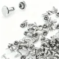 Nieten Doppel Kappe Rund Niet 5 bis 12 mm für Lederhandwerk – Farbe Silvery