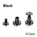 Nieten Doppel Kopf 5 bis 10 mm für Leder – Farbe Schwarzes Nickel
