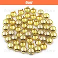 Nieten Metall Spike 6 bis 12 mm für Lederhandwerk – Farbe Round Gold