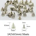 Nieten Spikes rund 7 bis 29 mm für Kleidung – Farbe 1 (7x9.5mm) 50sets