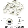 Nieten Spikes rund 7 bis 29 mm für Kleidung – Farbe 11 (12x5mm) 20sets