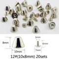 Nieten Spikes rund 7 bis 29 mm für Kleidung – Farbe 12 (10x8mm) 20sets