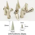 Nieten Spikes rund 7 bis 29 mm für Kleidung – Farbe 14 (7x19mm) 20sets