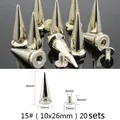 Nieten Spikes rund 7 bis 29 mm für Kleidung – Farbe 15 (10x26mm) 20sets