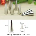 Nieten Spikes rund 7 bis 29 mm für Kleidung – Farbe 19 (10x28mm) 10sets
