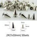 Nieten Spikes rund 7 bis 29 mm für Kleidung – Farbe 2 (7x10mm)  50sets