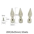 Nieten Spikes rund 7 bis 29 mm für Kleidung – Farbe 20(10x35mm) 10sets