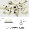 Nieten Spikes rund 7 bis 29 mm für Kleidung – Farbe 22(14x6mm) 10sets