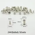 Nieten Spikes rund 7 bis 29 mm für Kleidung – Farbe 24(8x8x6mm) 50sets